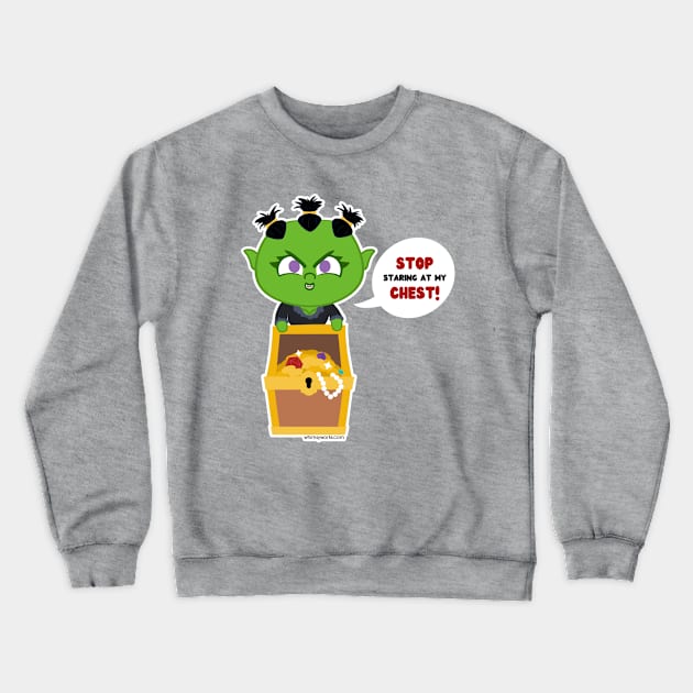 Stop Staring at My Chest // D20 // Orc Crewneck Sweatshirt by whimsyworks